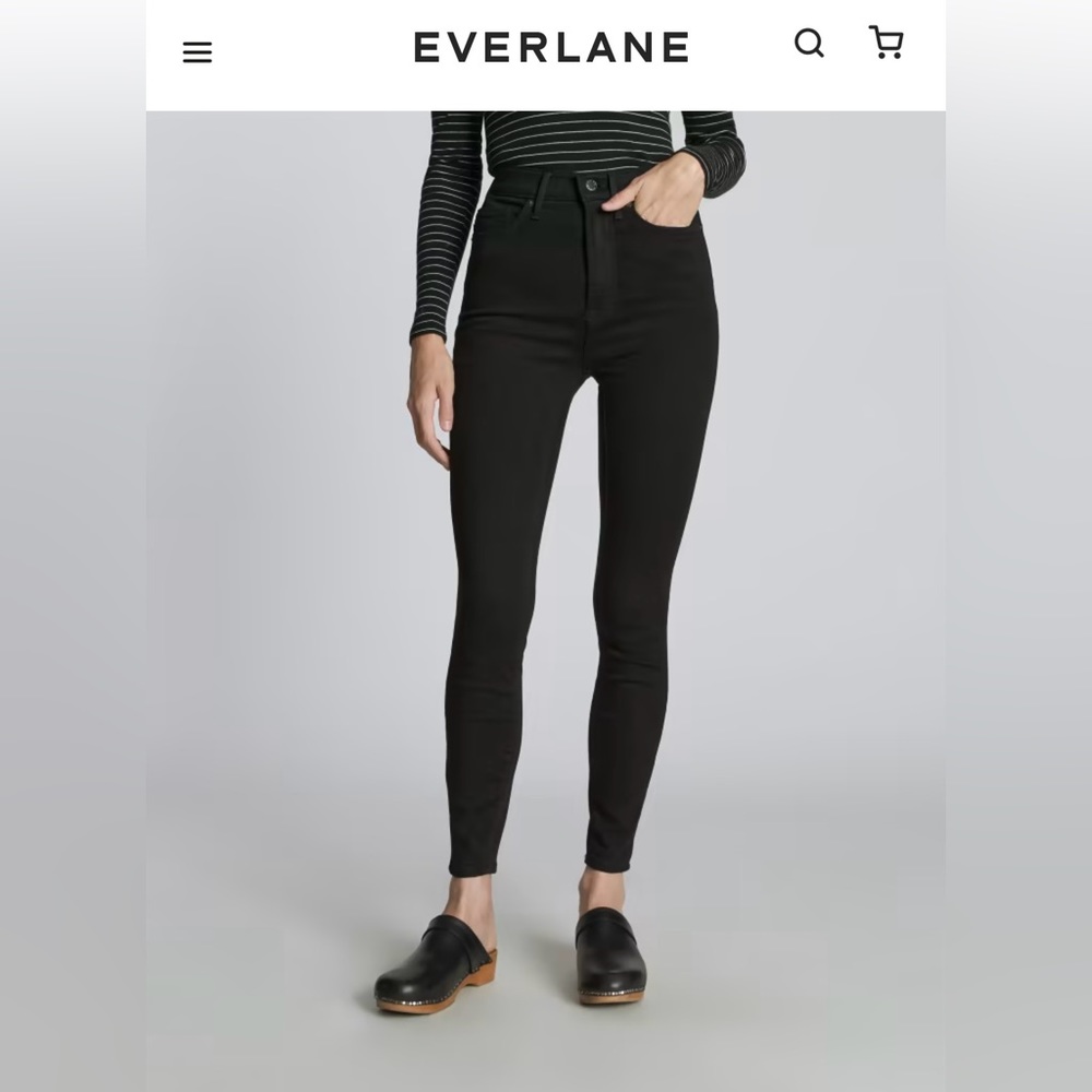 Everlane High Rise Black Skinny Jeans